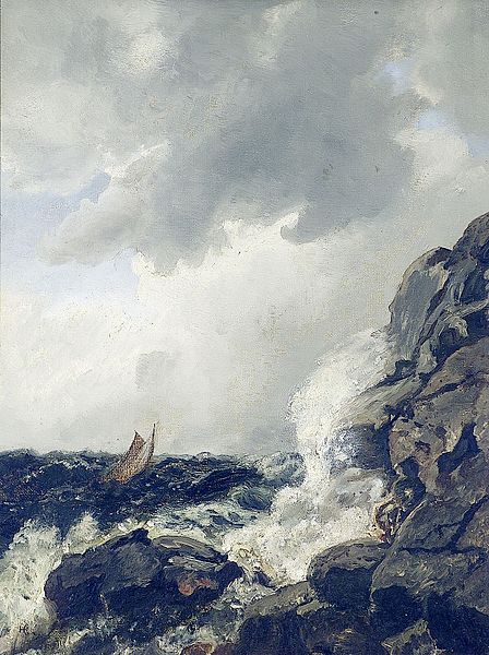 Costal landscape with boat
